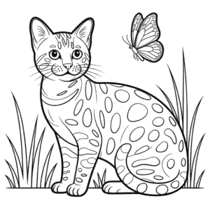 Disegno di Gatto del Bengala da Colorare