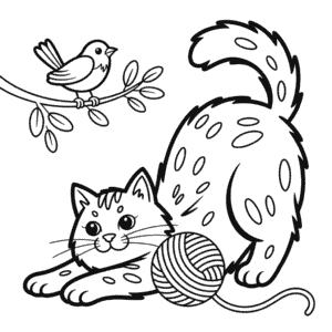 Disegno di Gatto Grande da Colorare