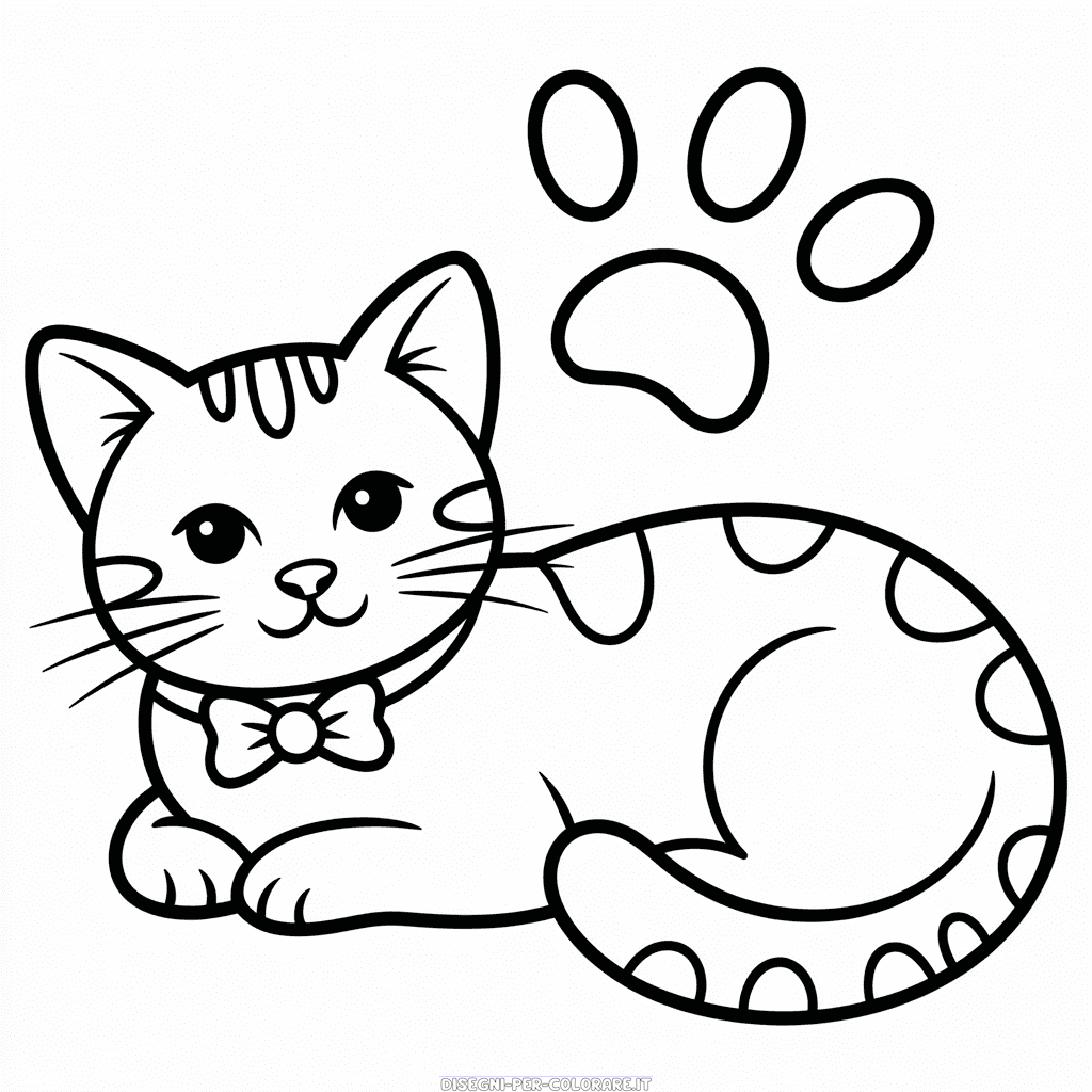 Disegno di Gatto Nero e Bianco da Colorare