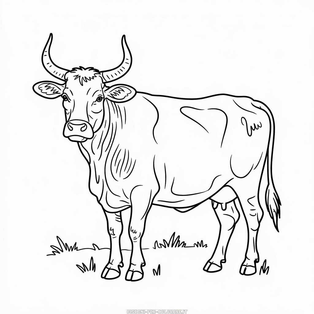 Disegno di Mucca Africana da Colorare