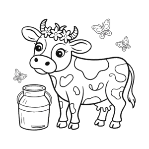 Disegno di Mucca da Latte da Colorare
