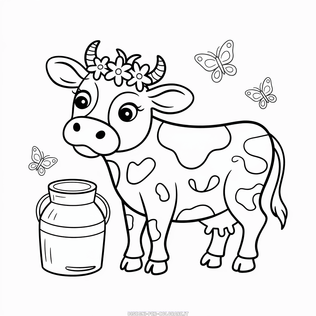 Disegno di Mucca da Latte da Colorare