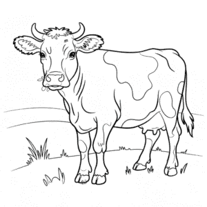 Disegno di Mucca per Adulti da Colorare