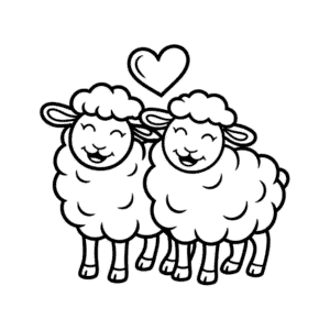 Disegno di Pecore Bianche e Nere da Colorare