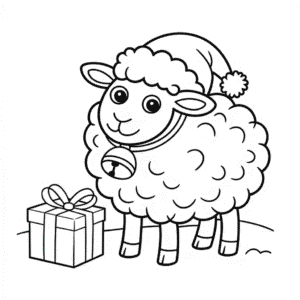 Disegno di Pecore di Natale da Colorare
