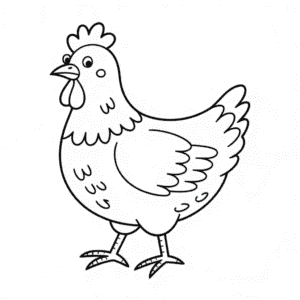 Disegno di Piccola Gallina Rossa da Colorare