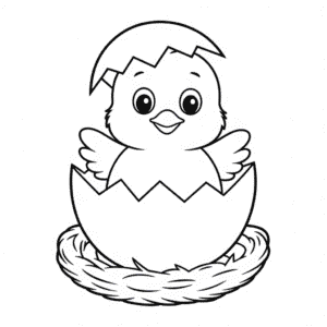 Disegno di Pulcino che schiude da Colorare