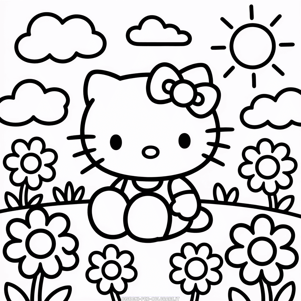 Disegno di Stampabile Hello Kitty da Colorare