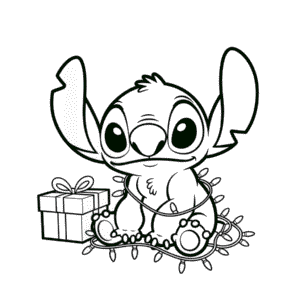 Disegno di Stitch di Natale da Colorare