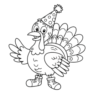 Disegno di Tacchino Divertente da Colorare