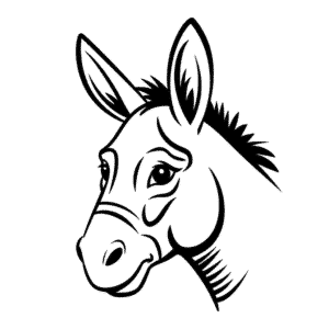 Disegno di Testa di Asino da Colorare