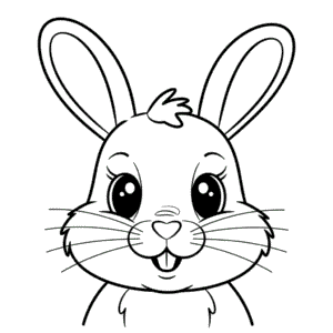Disegno di Testa di Coniglio da Colorare