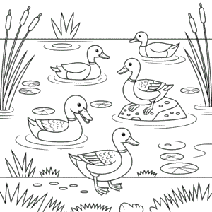 Disegno di Vita dell'Anatra da Colorare
