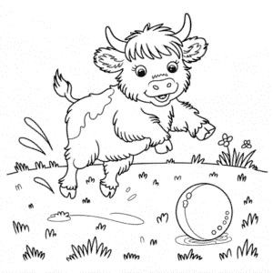 Disegno di Vitellino delle Highland da Colorare