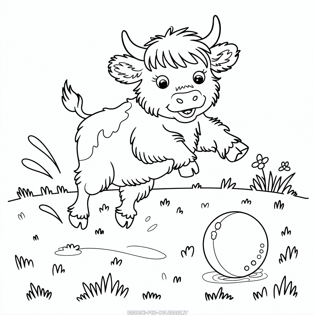 Disegno di Vitellino delle Highland da Colorare