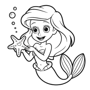 Disegno di Adorabile Ariel da Colorare