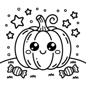 Disegno di Adorabile Carino Halloween da Colorare