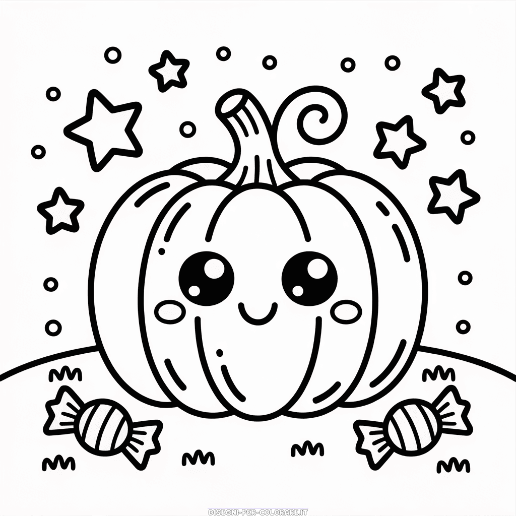 Disegno di Adorabile Carino Halloween da Colorare