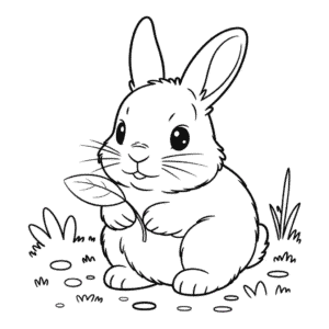Disegno di Adorabile Coniglio da Colorare