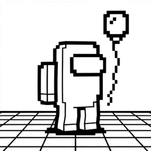 Disegno di Among Us Minecraft da Colorare