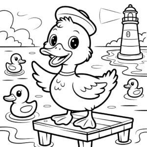 Disegno di Anatra dei cartoni animati da Colorare