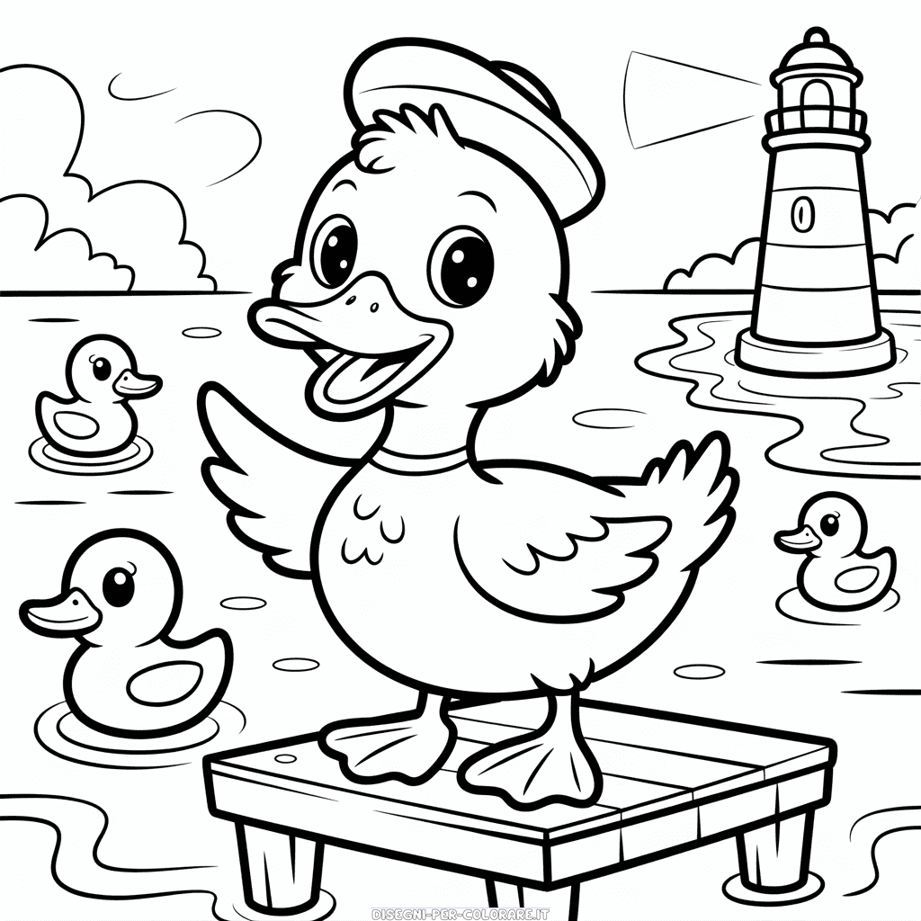 Disegno di Anatra dei cartoni animati da Colorare
