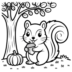 Disegno di Animale Autunnale Carino da Colorare