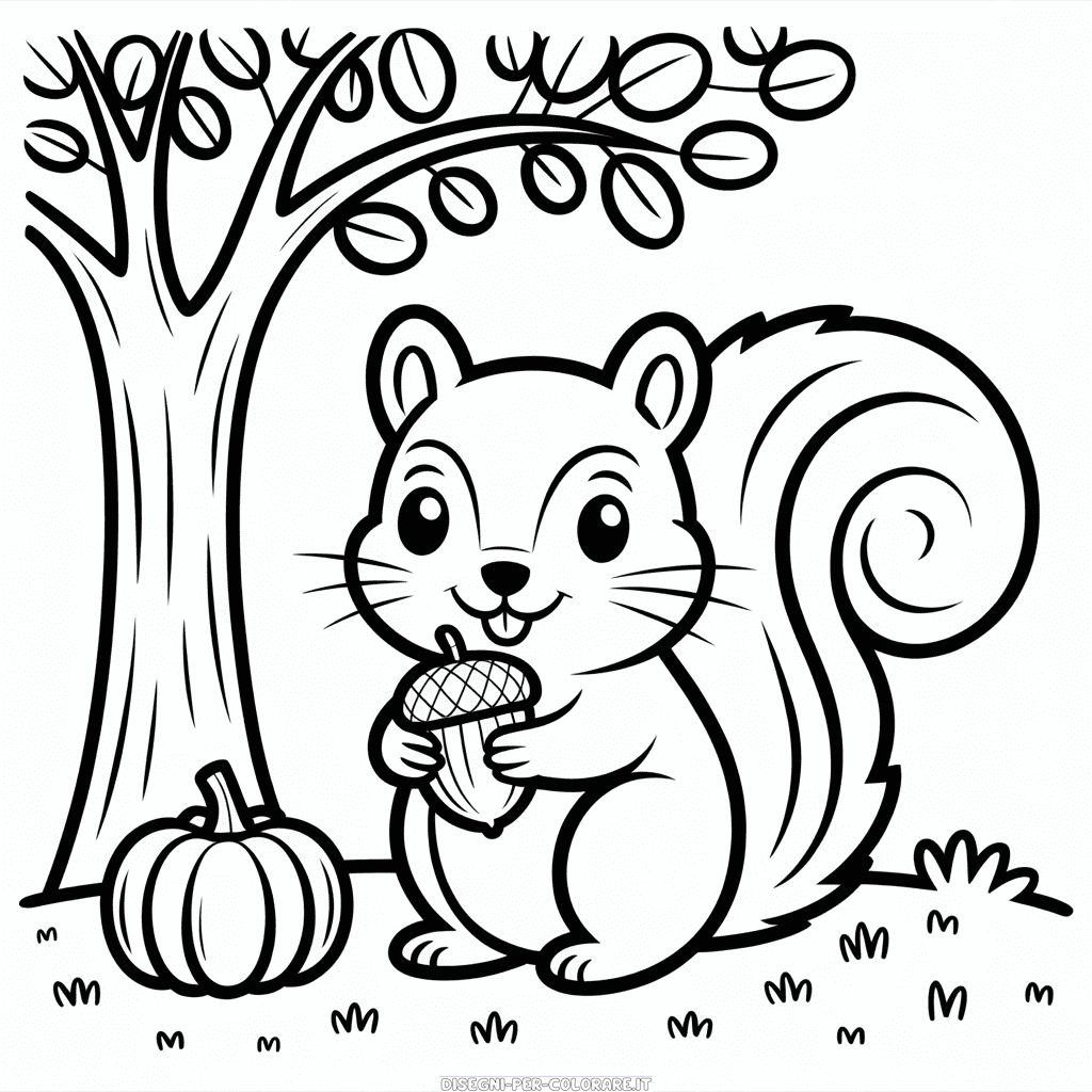 Disegno di Animale Autunnale Carino da Colorare