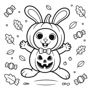 Disegno di Animale Carino di Halloween da Colorare