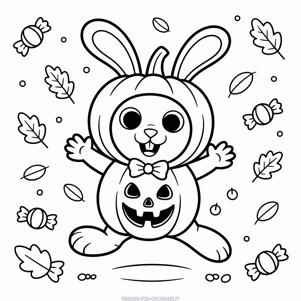 Disegno di Animale Carino di Halloween da Colorare