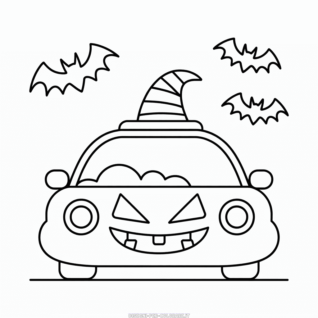 Disegno di Auto di Halloween da Colorare