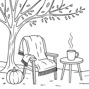 Disegno di Autunno Accogliente da Colorare