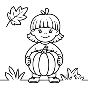 Disegno di Autunno dei Bambini da Colorare