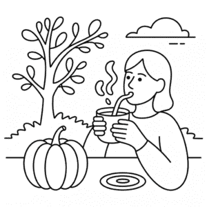 Disegno di Autunno Facile Adulti da Colorare