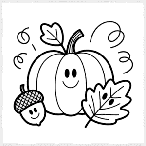 Disegno di Autunno Facile da Colorare