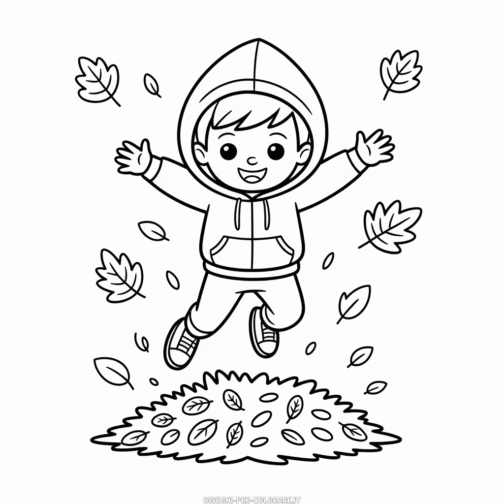 Disegno di Autunno Facile per Bambini da Colorare