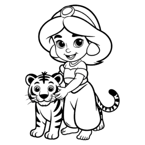 Disegno di Bambina Jasmine da Colorare