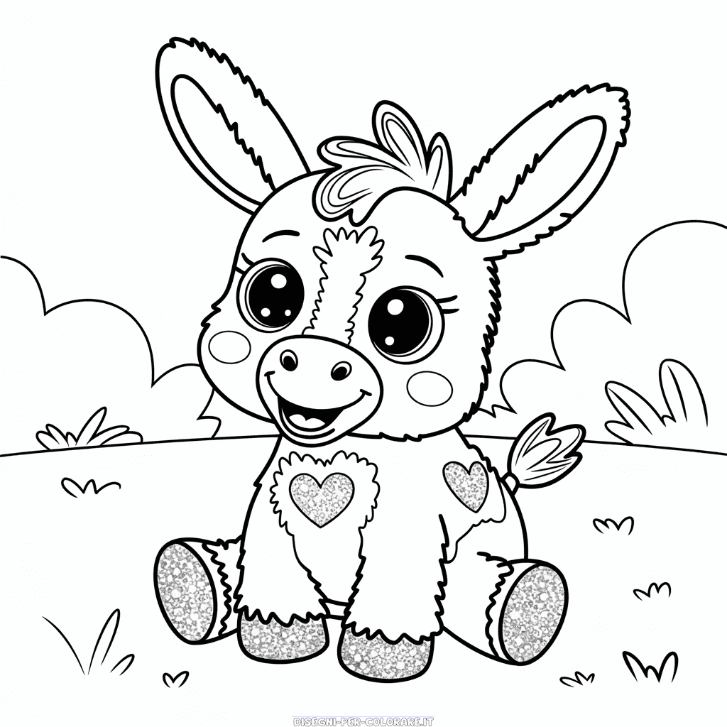 Disegno di Beanie Boo Asinello da Colorare