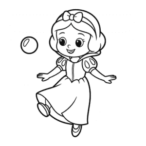Disegno di Biancaneve Felice da Colorare