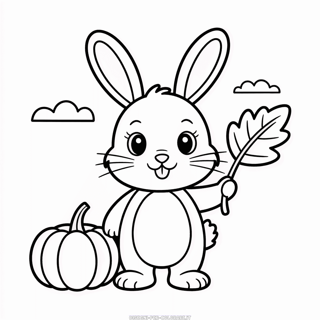 Disegno di Carino Facile Autunno da Colorare