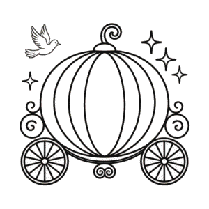 Disegno di Carrozza Zucca di Cenerentola da Colorare