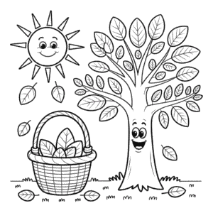 Disegno di Cartone Animato Autunnale da Colorare