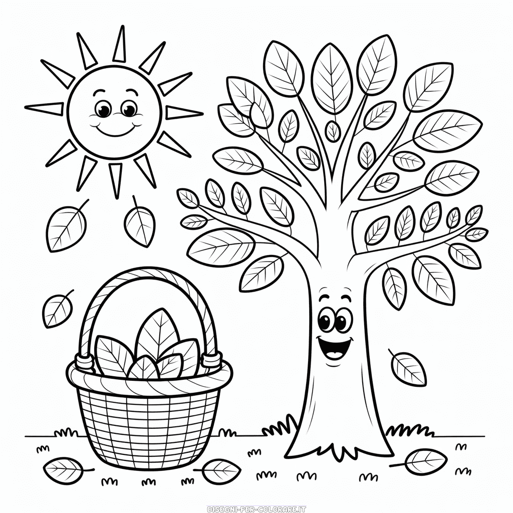 Disegno di Cartone Animato Autunnale da Colorare