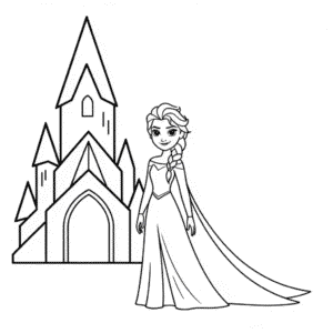 Disegno di Castello di Elsa da Colorare
