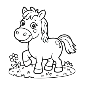 Disegno di Cavallo Cartoon da Colorare