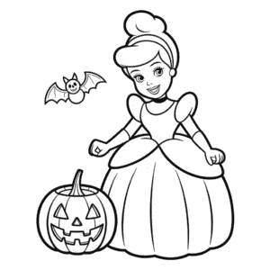 Disegno di Cenerentola Halloween da Colorare