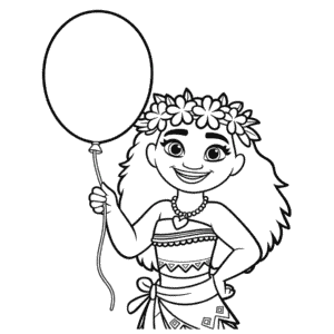 Disegno di Compleanno di Vaiana da Colorare