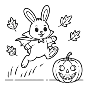 Disegno di Coniglio di Halloween da Colorare
