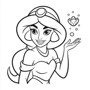 Disegno di Disney Jasmine da Colorare