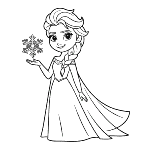 Disegno di Elsa Facile da Colorare
